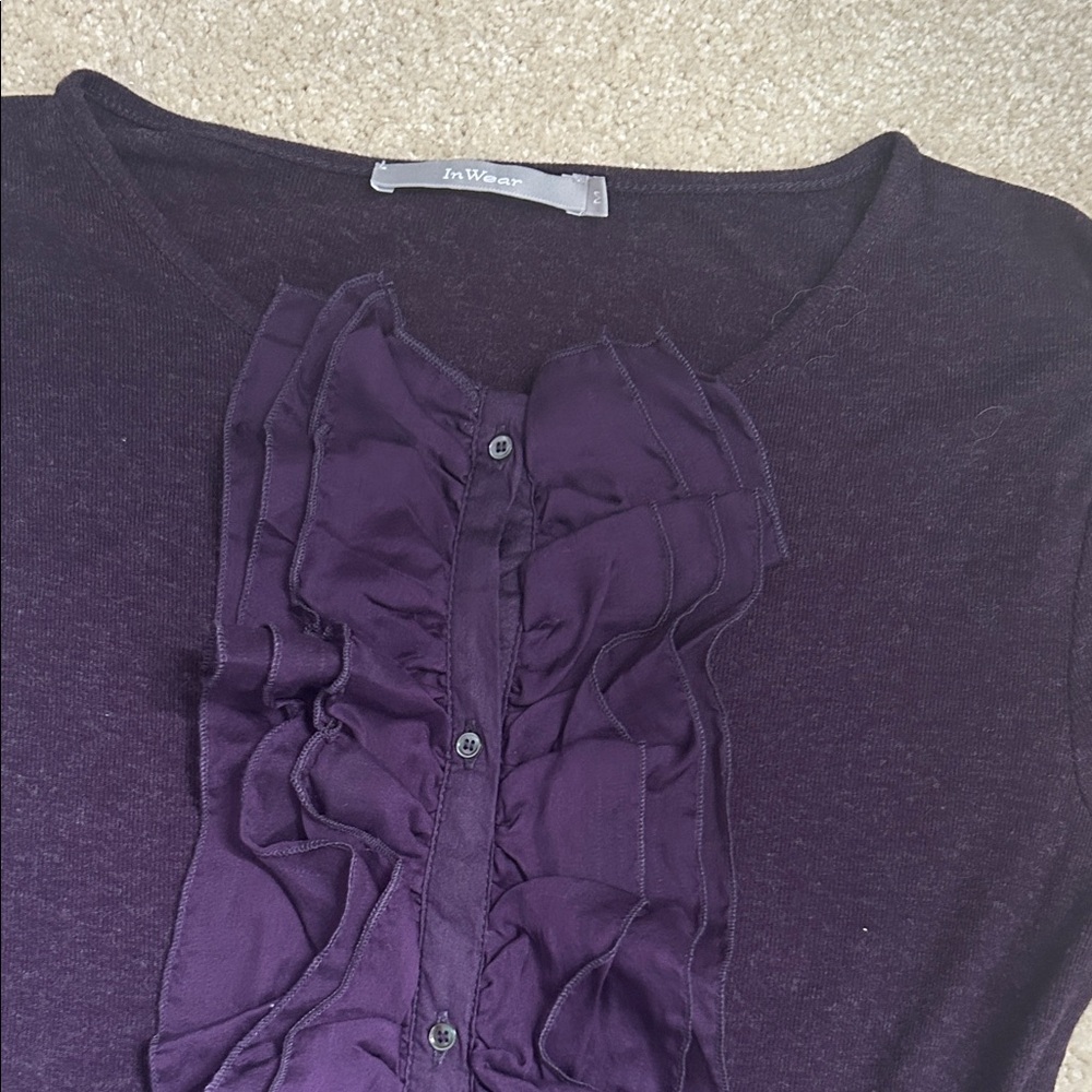 In Wear Women's Purple Ruffle Top
